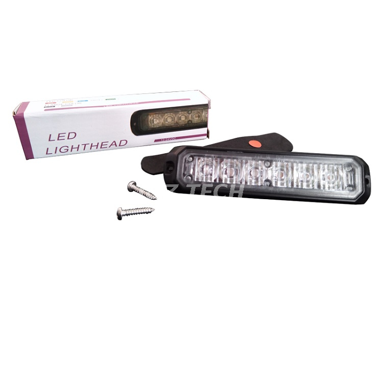 Lumière stroboscopique à LED en aluminium 12-24V 6 LED